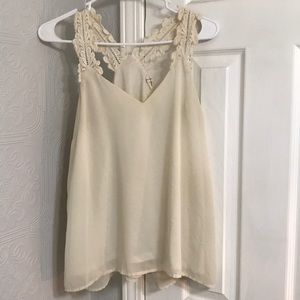 Cream Lace Tank Top
